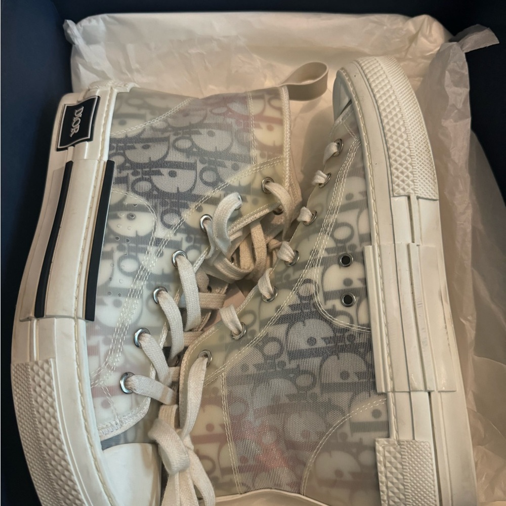 Dior B23 High-Top Sneakers in Red and Blue - Picture 5 of 11